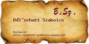 Böschatt Szabolcs névjegykártya